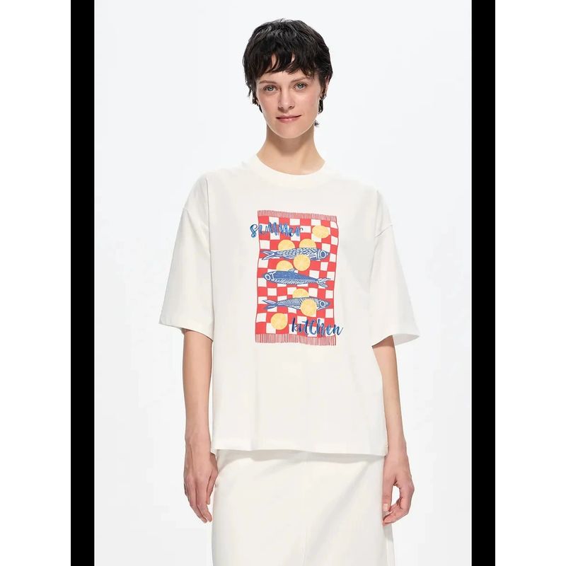 New Fashion T-shirt Fashion New Fashion Casual Loose round Neck Print Letter Cotton T-shirt Top