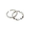 Silver Striped Ring Set of 2 for Women, Trendy Cold Style Ring, Small Niche Simple Band Ring, Open, Unisex, Couple Ring