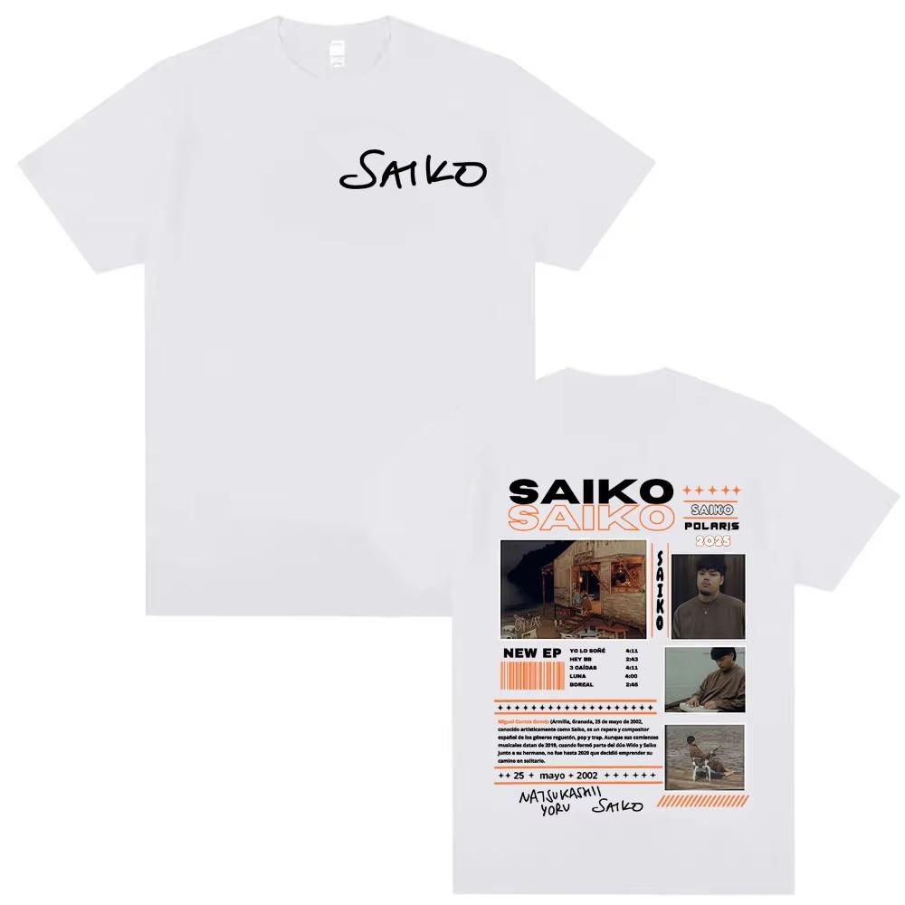 Rapper SAIKO POLARIS Album Tour 2026 Merch Tshirts Unisexs Women Clothing Oversized T Shirt Vintage Hip Hop Comfort Tshirt Tops
