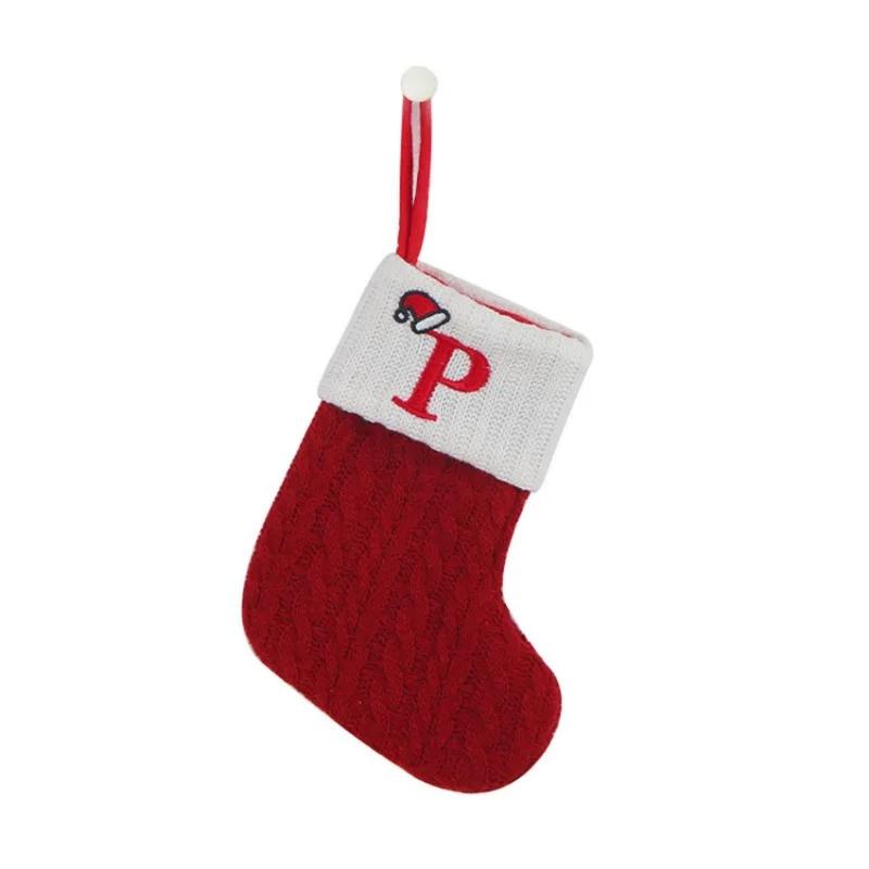Christmas Socks Pendant Embroidered Children's Candy Bag Letter Christmas Socks Gift Bag Holiday Supplies Christmas Decoration