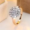 Female Cute White Black Zircon Stone Gold Color Wedding Jewelry Promise Engagement Rings For Women