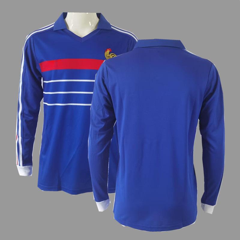 Retro jersey football jersey classic nostalgic Italy Japan Argentina AC France national team jersey long sleeve sportswear S