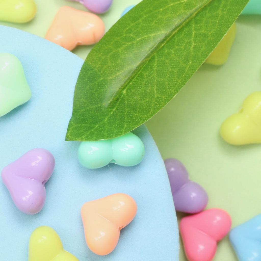 Macaron Color Jewelry Accessories Medium Heart Beads Necklace Making DIY Fashion Fart Peach 20pcs Creamy Bracelet