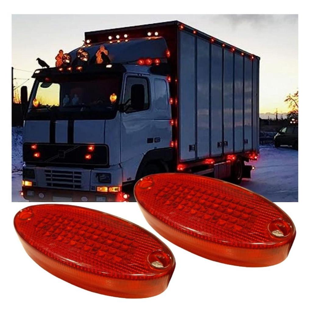Front Raised Cab Roof Marker Light 18PCS 12V Red Clearance Chicken Lights for Freightliner Cascadia Trucks Trailers – Universal Fit