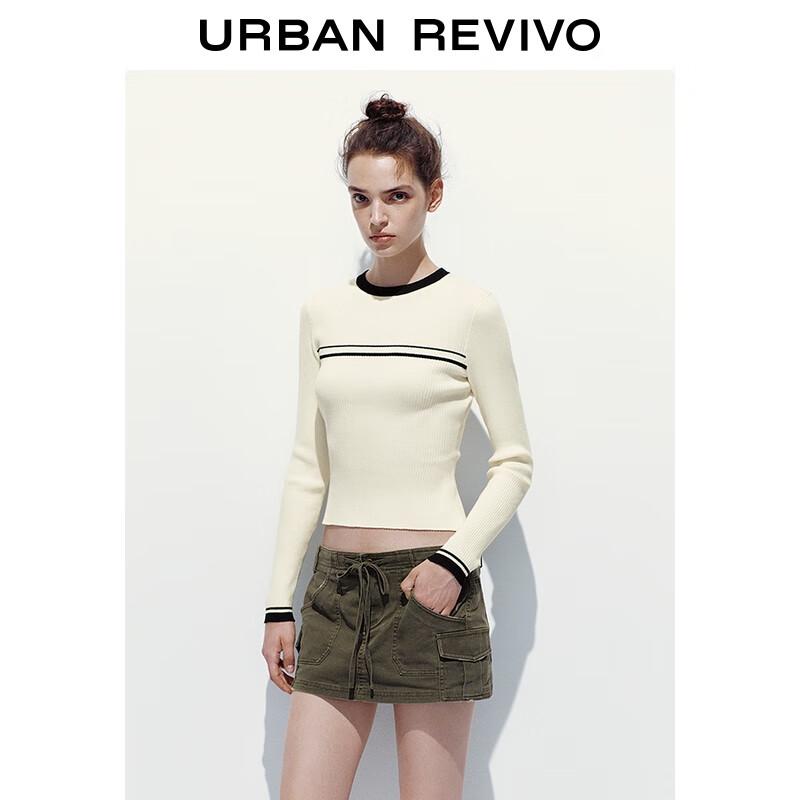 UR Women's Slim-Fit Color-block Striped Knit Top