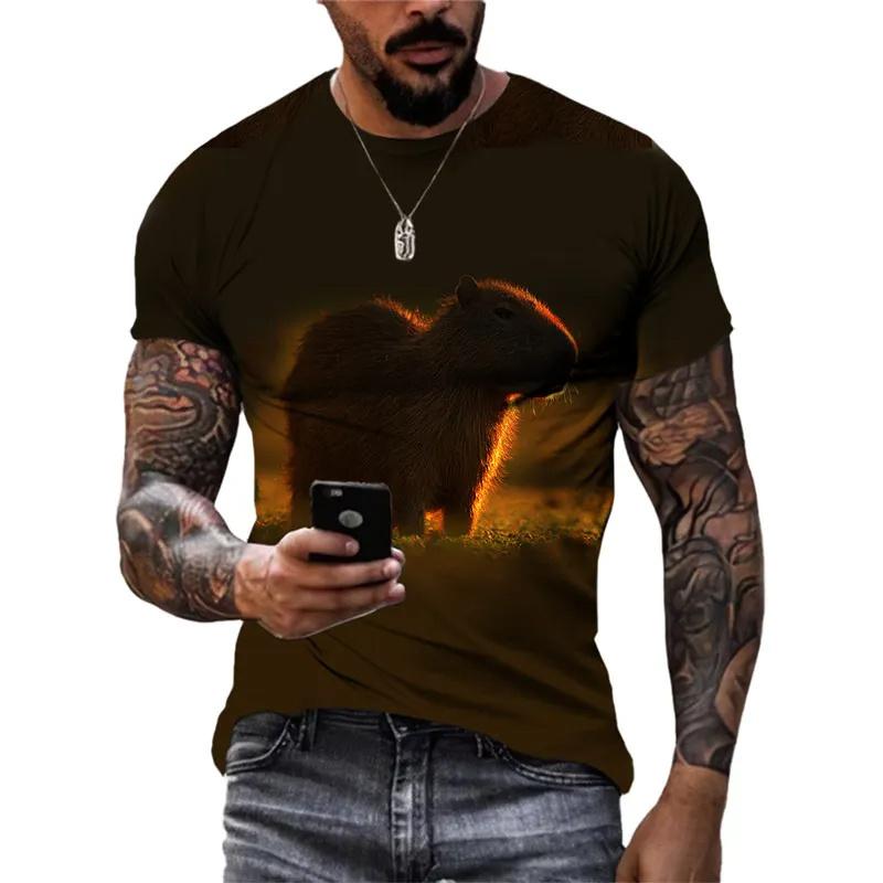 Cute Capybara Graphic T Shirt for Men Clothing 3D Print Funny Capy T-shirt Casual Kid y2k Tops Unisex Women Plus Size Tee Shirts