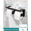 Stainless Steel Double Roll Toilet Paper Holder with Phone Shelf