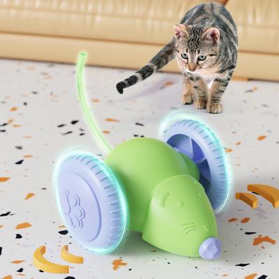 Intelligente Elektrische Mäuse Katzenspielzeug Wiederaufladbares Automatisches Bewegliches Mausauto-Spielzeug mit LED