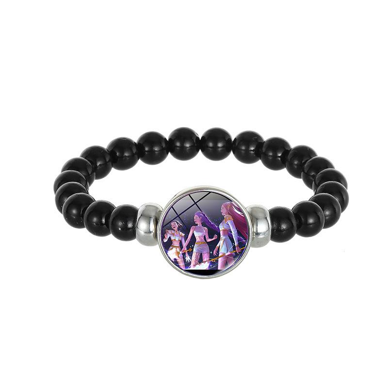 Demon Hunters Saja Boy Beaded Bracelet, Lumi Zoe Mira Black Bead Jewelry