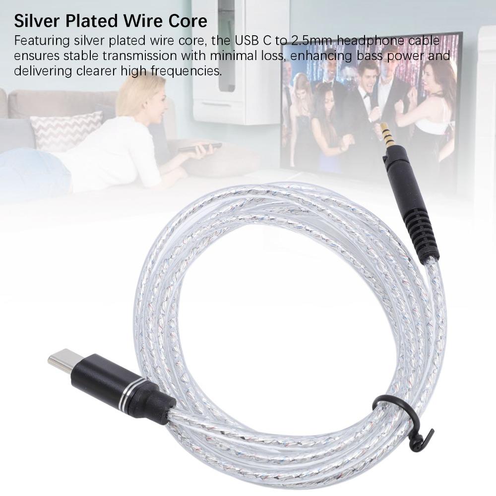 Lightweight USB C to 2.5mm Headphone Cable for M30X M40X M50X for HD598 599 HD558