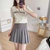 In-Stock Starry Gray Pleated High-Waisted Midi Skirt - Spring/Summer 2024, Slimming Academy Style, Versatile JK Short Skirt.