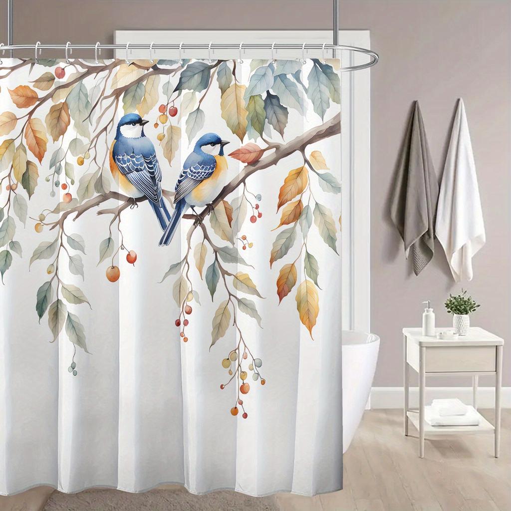 Charming Birds and Blossoms Shower Curtain- Multi-Style Bath Decor, Perfect for Those Who Love Nature-Inspired