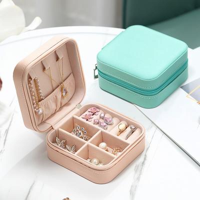 Drop Shipping Jewelry Organizer Display Travel Jewelry Case Boxes Travel Portable Jewelry Box Zipper Leather Storage OrganizerFashion Drop