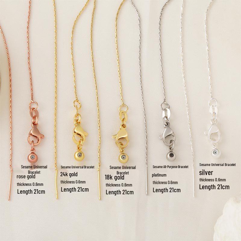 Yaoquan Gold-Plated Non-Fading Versatile Sesame Bracelet with Adjustable Clavicle Chain