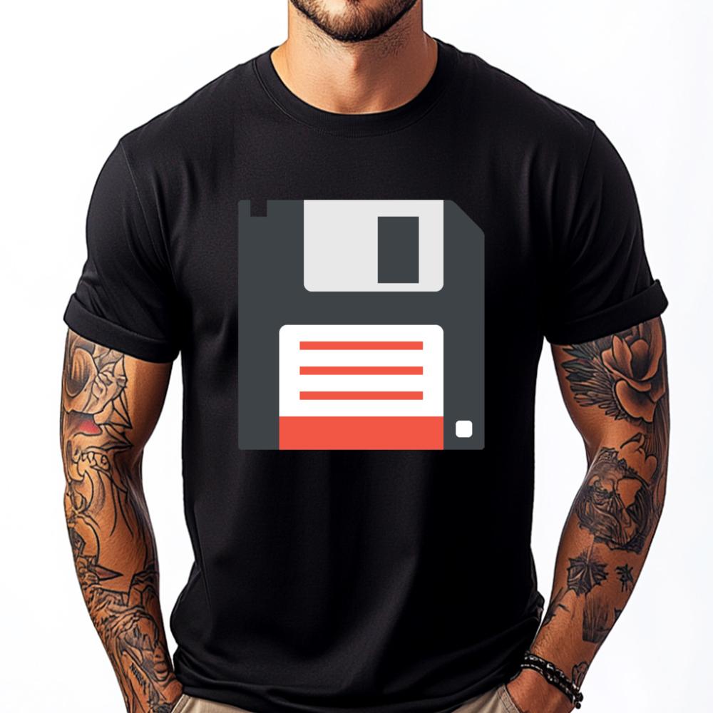 Floppy Computer Disk Herrenkleidung Luxus T-Shirt Street Schwarzes T-Shirt Herren T-Shirts Übergroß Buchstabe