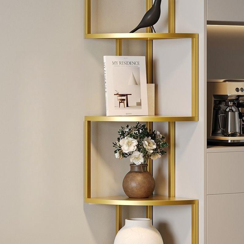 Scaffale Domestico Nordico Multi-strato Angolare Libreria in Ferro da Pavimento a Soffitto Integrato a Parete Libreria per Soggiorno Scaffale a Cubi