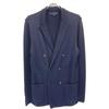 LARDINI JJLJM21 Navy Wool Center Vent Double Breasted Knit Jacket Jacket L NavyUsed