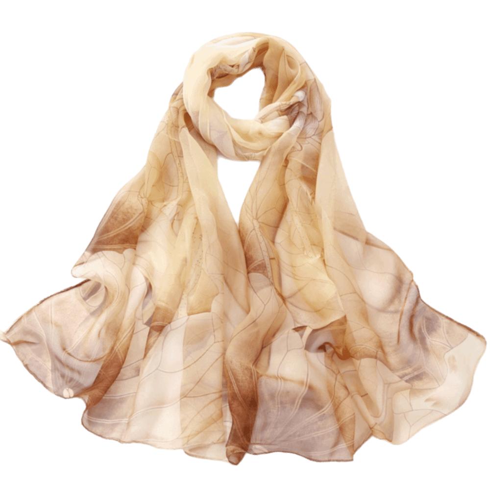 Embroidered Silk Scarf Breathable Long Wraps Summer Beach Shawl  for Women