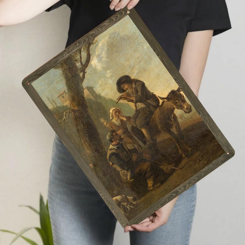 

Vintage European Countryside Piper Character Metal Wall Art Decorative Painting for Living Room 20x30cm（7.8x11.8inch）