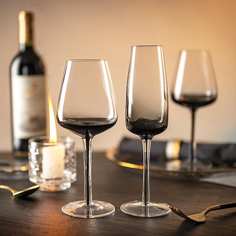 Black Stem Crystal Glass Red Wine Glass Champagne Glass Home Use Gradient Personalized Transparent Wine Goblet
