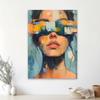 Abstract Modern Portrait Art Print Poster Vibrant Female Face with Colorful Blocks Canvas Painting Contemporary Wall Art Decor