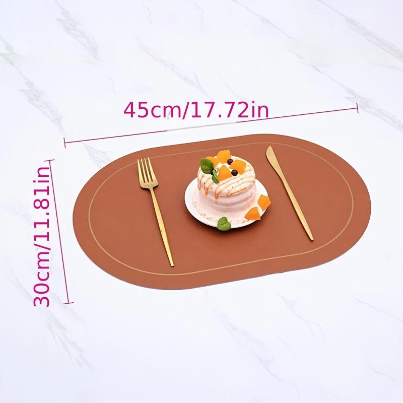 3pcs PU Placemats, Dining Table Non-Slip Table Mat, Heat Insulation Faux Leather Place Mats Set, Nordic Style Solid