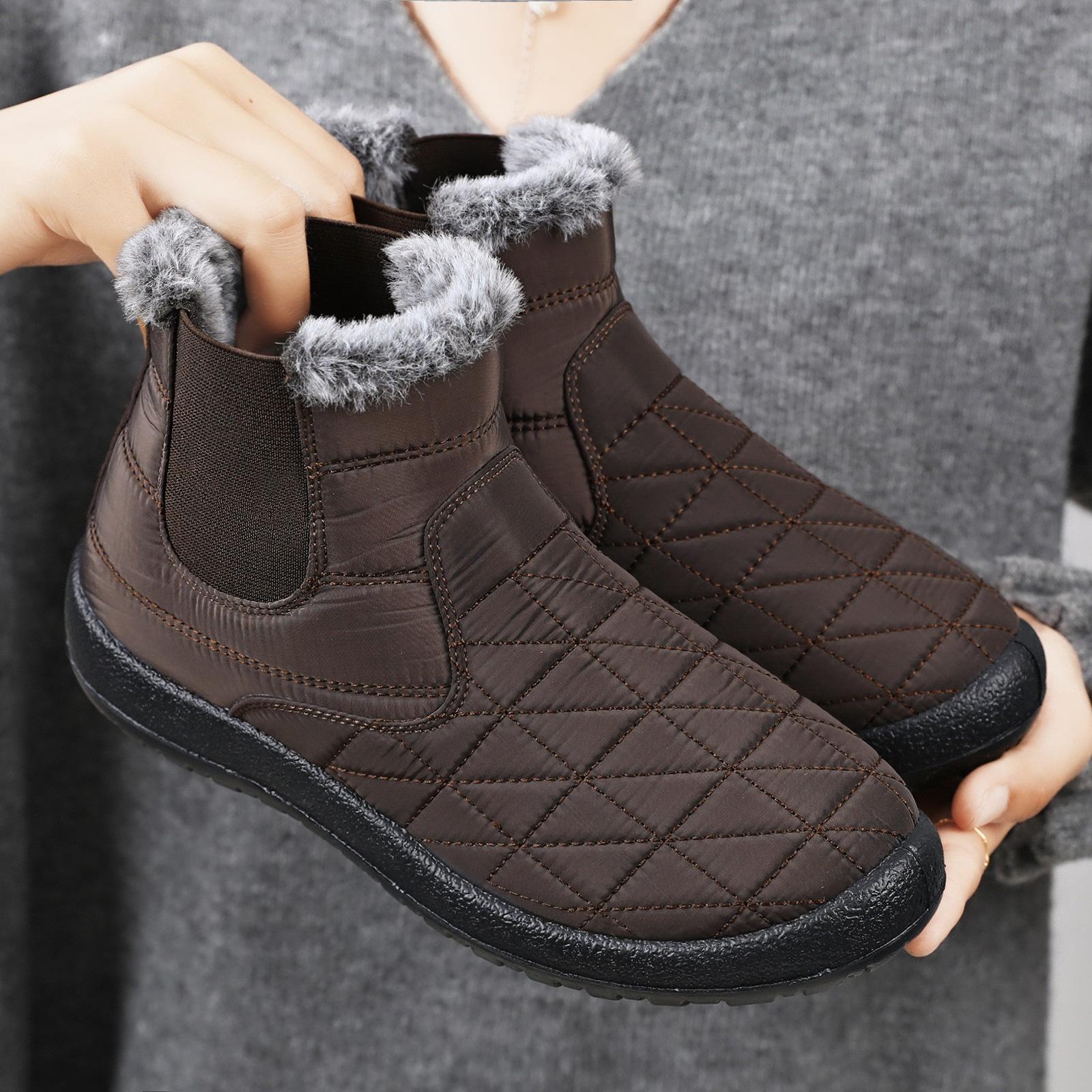 

Winter High Top Women Cotton Shoes Keep Warm Plush Soft Sole Comfortable Light Plus Size Cold-Proof Fur Snow Boots for Ladies 36