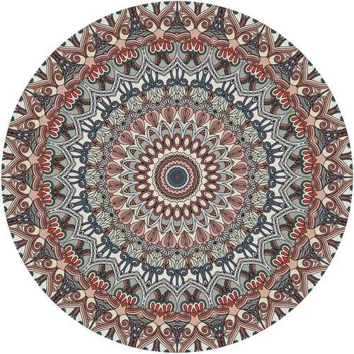 

Ковер для украшения гостиной в персидском стиле, ретро круглые ковры для спальни, домашний коврик для стула, напольный коврик для большой площади, нескользящий, моющийся ковер Diameter 80cm