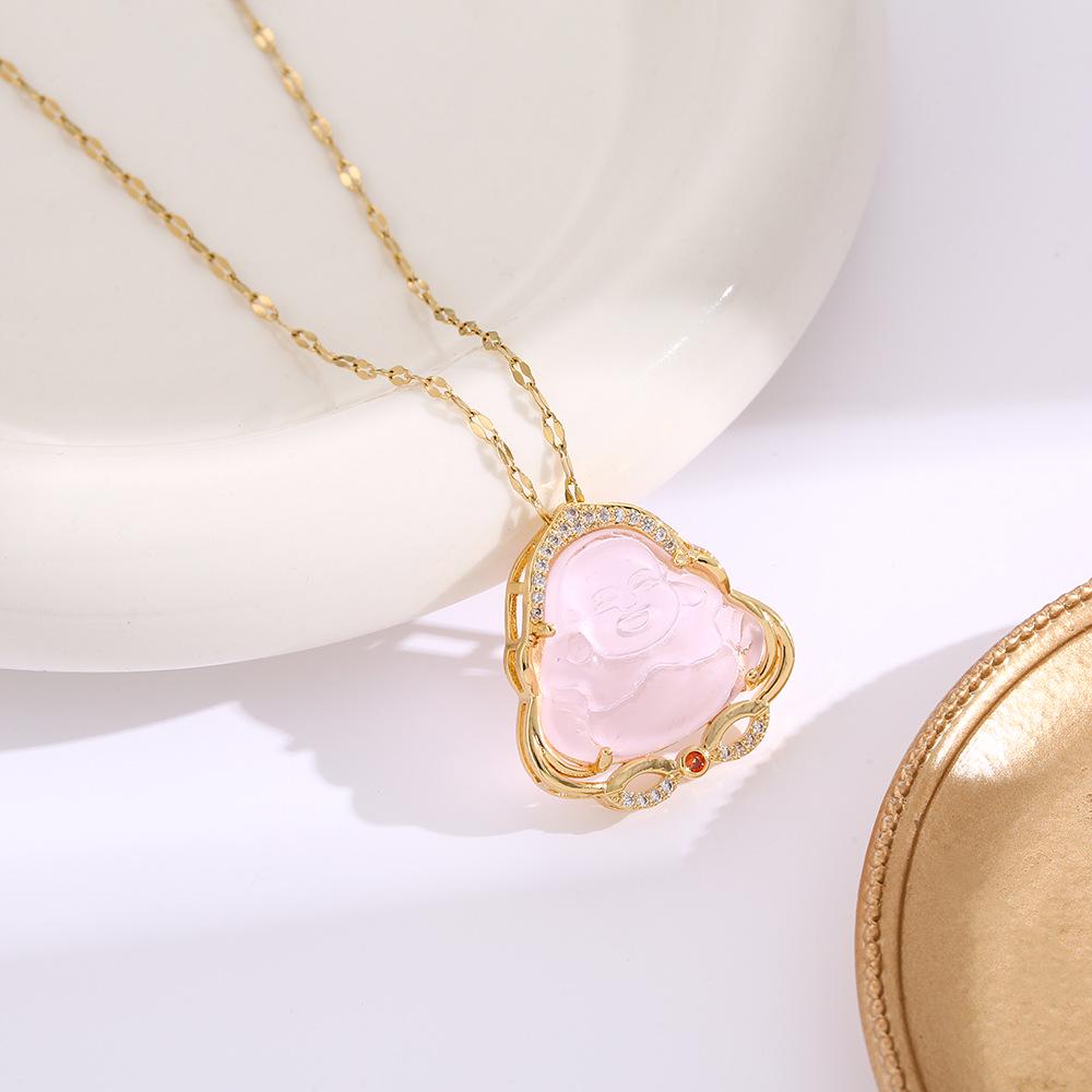 Hochwertige Damen Halskette aus Titanstahl mit vierblättrigem Kleeblatt - Nicht verblassend, vielseitige Schlüsselbeinkette