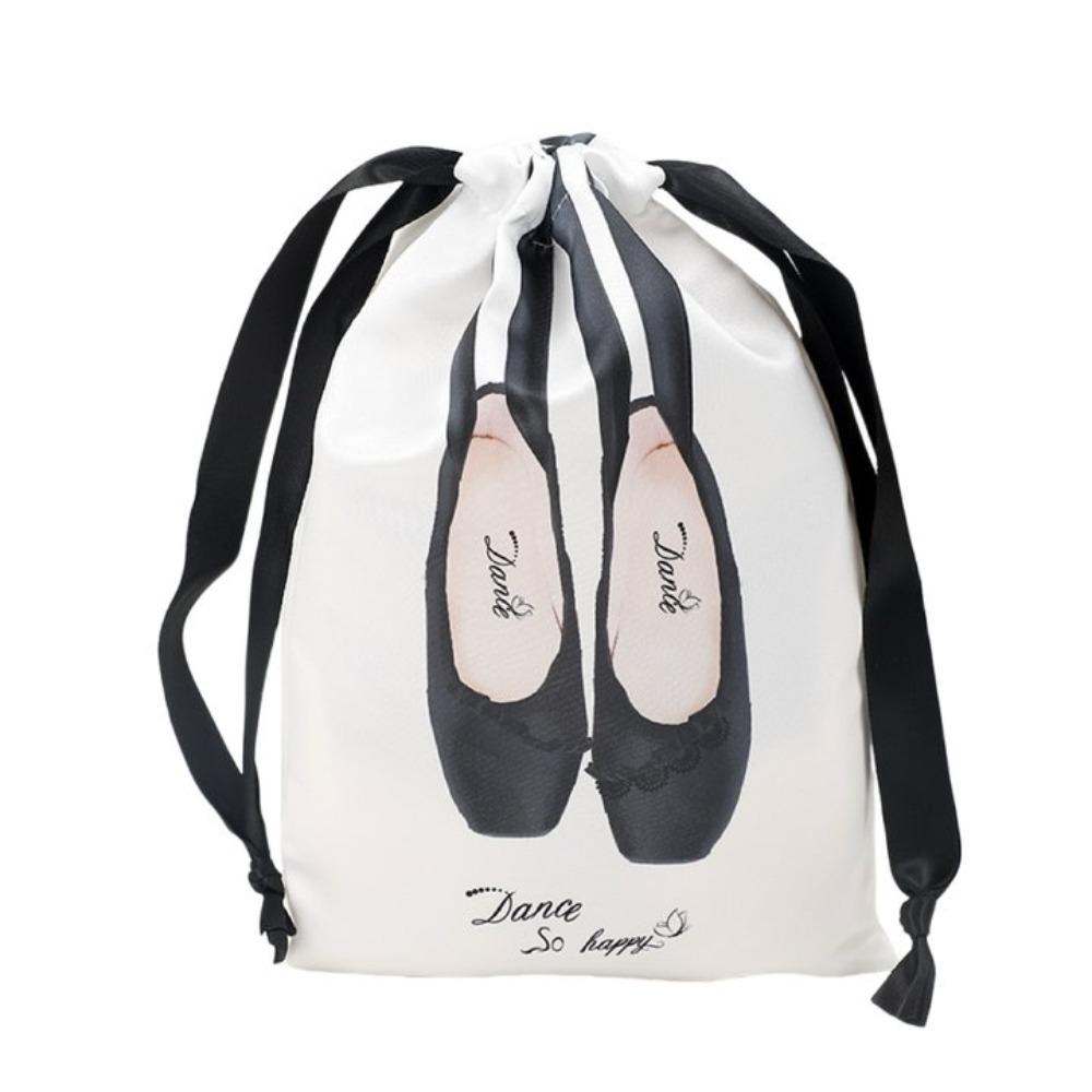 Large Capacity Ballet Shoulder Bag Canvas Mini Bag Pendant Toe Shoes Drawstring Bag Travel