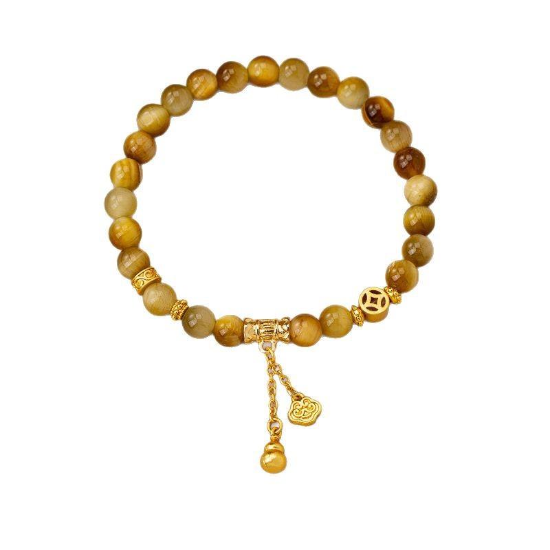 11 years of new amber streamer Maillard color stone citrine bracelet, lucky golden tiger stone bracelet, women