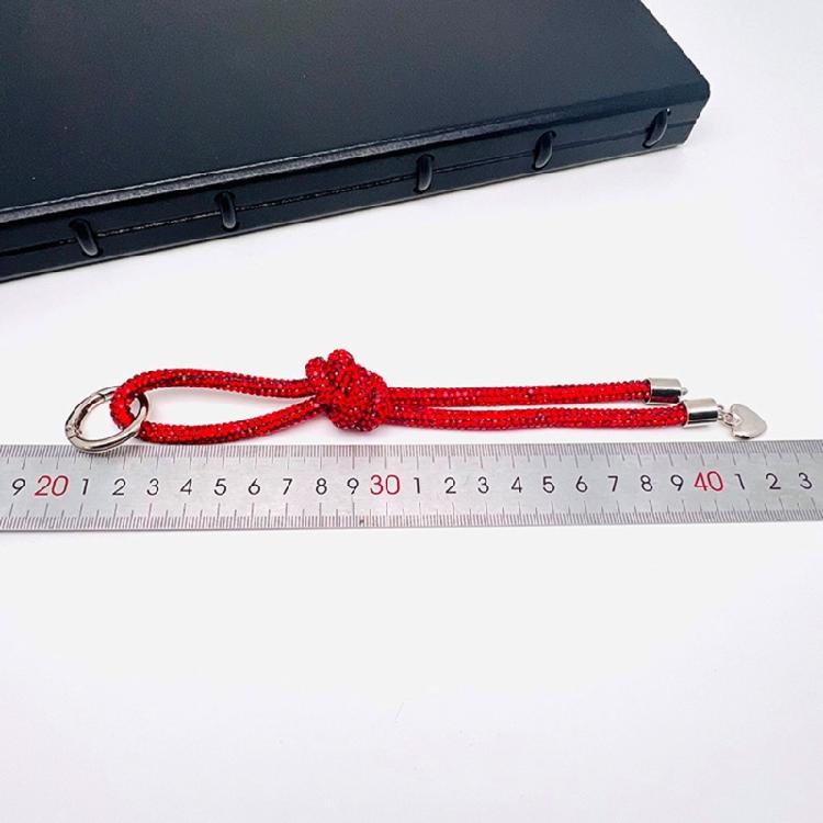 Diamonds Encrusted Heart Keychain Elegant Crystal Heart Phone Strap Keychain Charm Jewelry Gift for Trendy Ladies