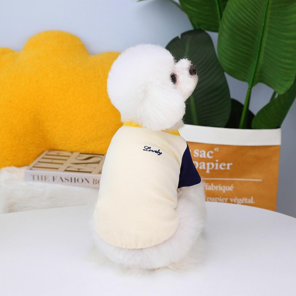 Spring and Summer New Pet Clothes Pet Clothes Teddy Home Clothes Hit Sleeve T-shirt Dog Clothes