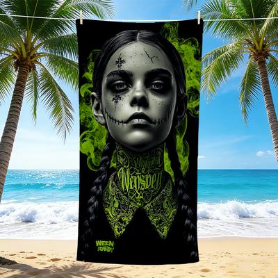 1Pc Day Dead Artwork Beach Towel Quick Dry Multiuse For Beach Pool Gym Yoga Home Travel Christmas Halloween Xmas Gift N1302