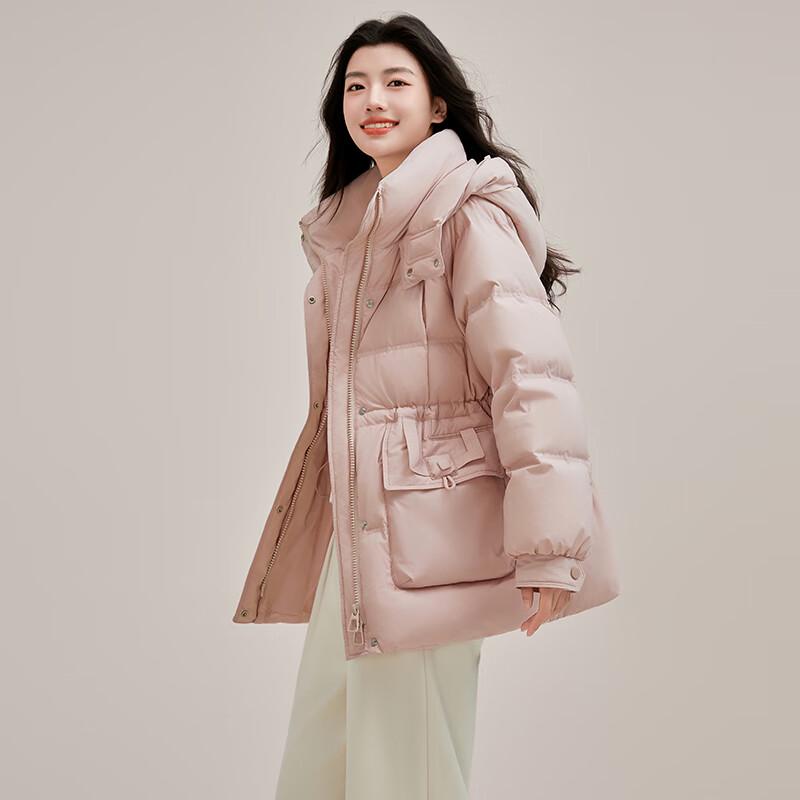 YAYA Women's 2024 Mid-Length Hooded Down Jacket