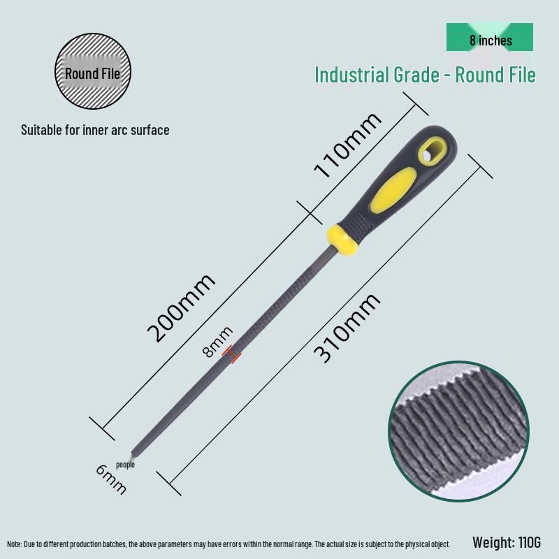 Half-Round Triangle Flat Steel File Set for Woodworking & Metal Grinding, Coarse/Medium/Fine Teeth