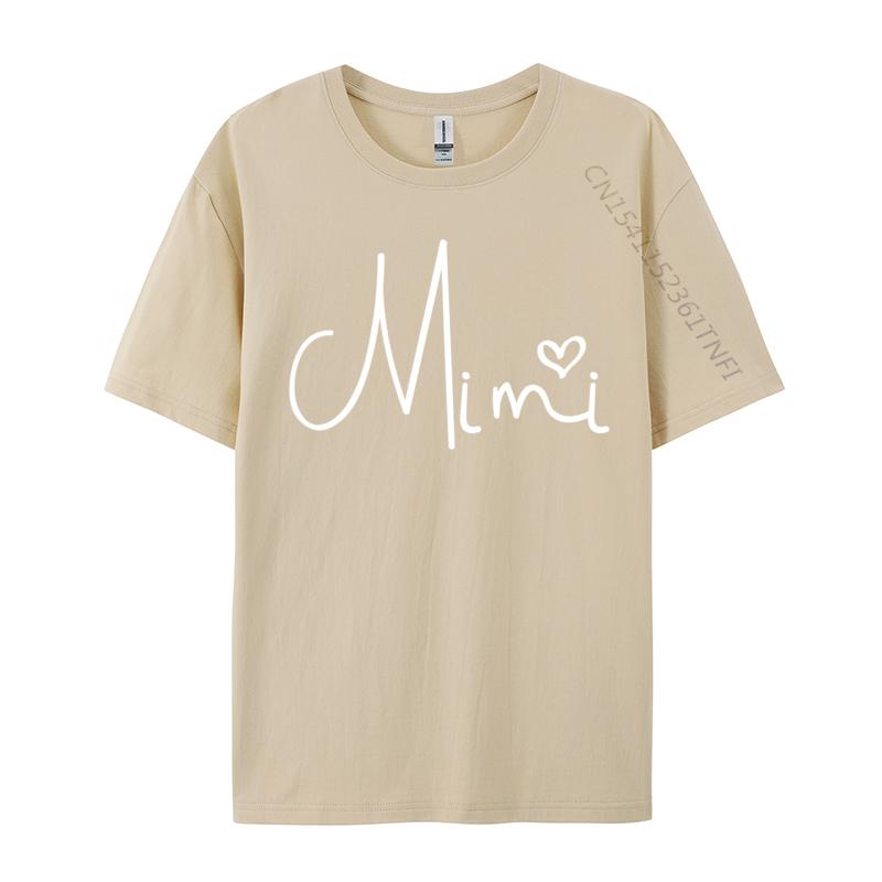 Mimi Heart Grandma Christmas Mother Is Day TShirt Unisex Clothing TShirt Combed Cotton Funny Clothing Shirt Round Collar