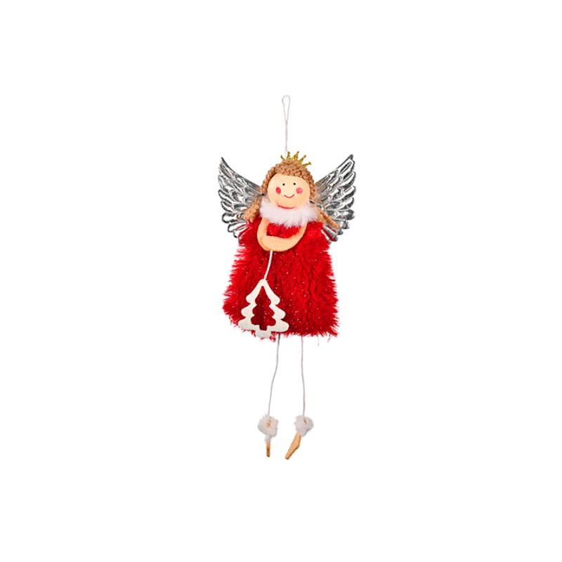 

1 шт. подвеска в виде ангела рождественское плюшевое украшение сцена серебряные крылья красный