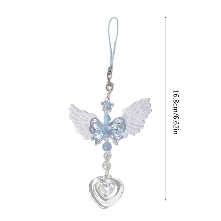 Delicate Blue Angel Wing Phone Pendant Backpack Phone Peripherals Decorations