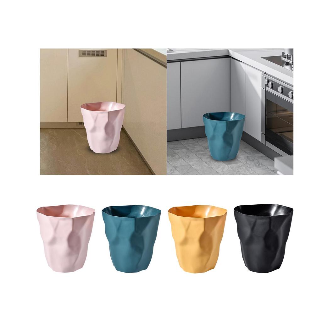 Trash Can Dust Bin Household without Lid Minimalist Wastebasket Garbage Bin for Laundry Kitchen Toilet Indoor Living Room