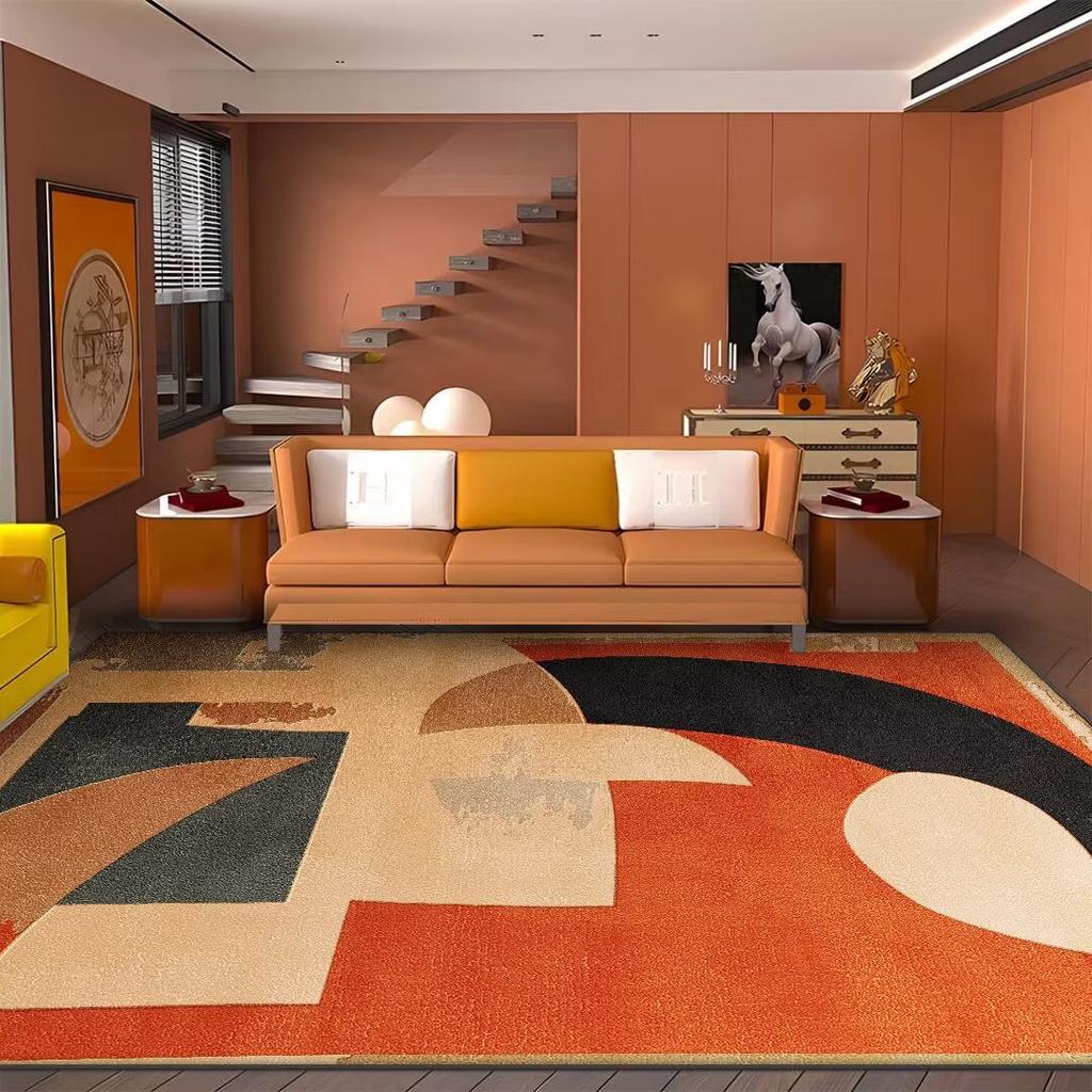 Moderner Leichter Luxus Einfacher Teppich Wohnzimmer Dekoration Abstrakter Teppich Große Fläche Schlafzimmer Lounge Teppiche Rutschfeste Bodenmatte Waschbar