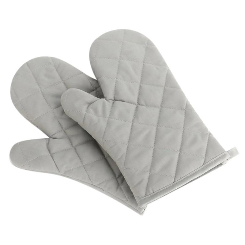 1PC Oven Mitts Heat Resistant Microwave Oven Glove Cotton Linen Baking BBQ Non-slip Oven Mitts Kitchen Cooking Supplies Tools