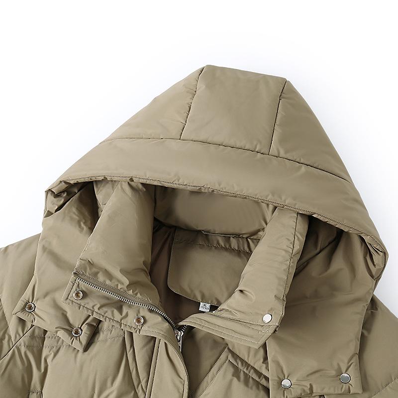 Down Jacket for Women Medium To Long Length Winter Thick and Warm Hooded Jacket for Middle-aged and Elderly Women
