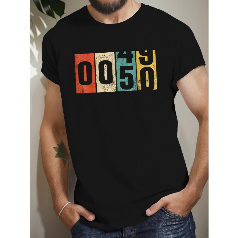 

Casual Short Sleeve Men s T-Shirt - Geometric Design, Machine Washable - Perfect for Summer 4XL