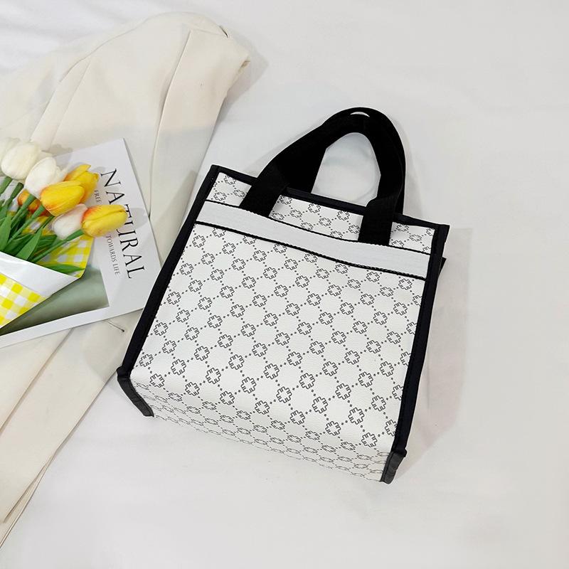 Fashion printed handbag 2025 autumn and winter new tote bag contrasting color women's bag casual bag shoulder handbag