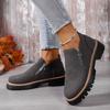 Women's Plus Size Autumn and Winter Beautiful and Versatile Block Heel Suede Side Zipper Fashion Boots