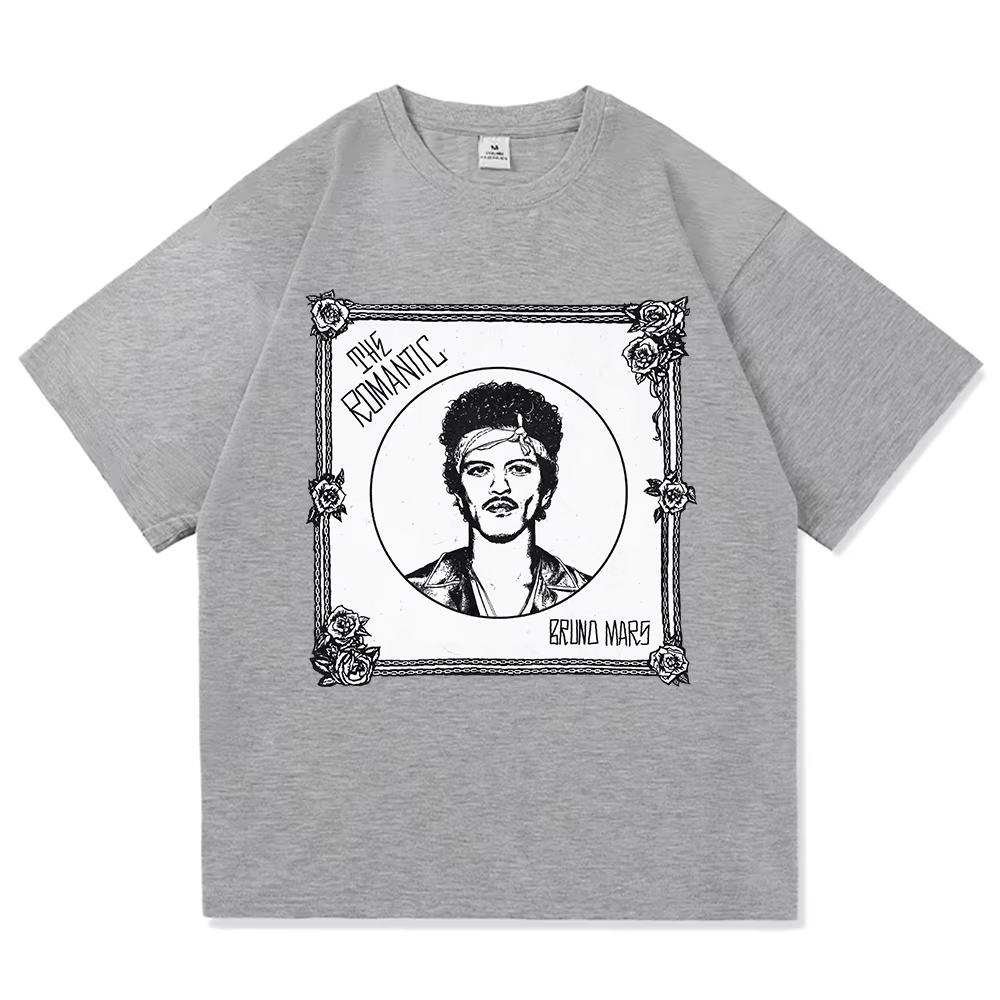2026 The Romantic Album T Shirt Bruno Mars The Romantic Tour Men Women Clothing Vintage Harajuku High Quality Cotton Tshirts