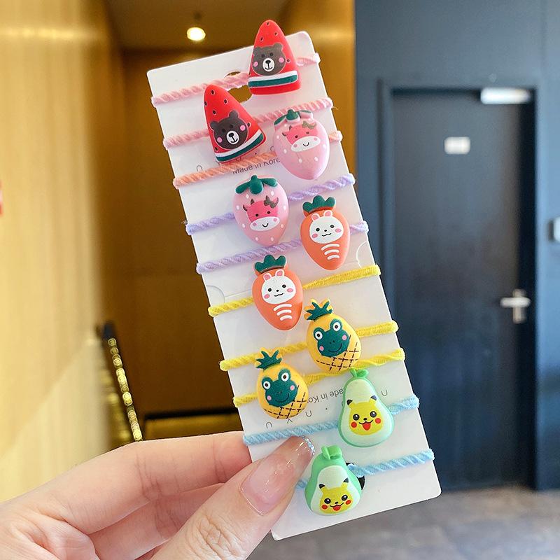 10PCS/Set Hair Bands for Children Cute Cartoon Animals Rubber Band Headwear Girls Baby Headband Scrunchies Kids Hair Accessories