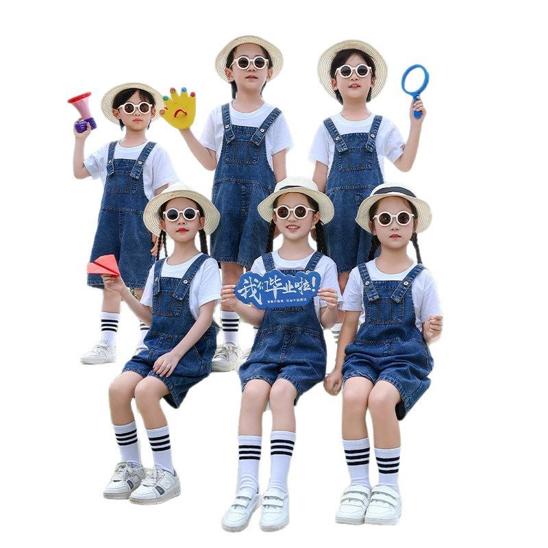 Children's Denim Overalls: Graduation & Sports Meet Uniform for Kindergarten & Primary