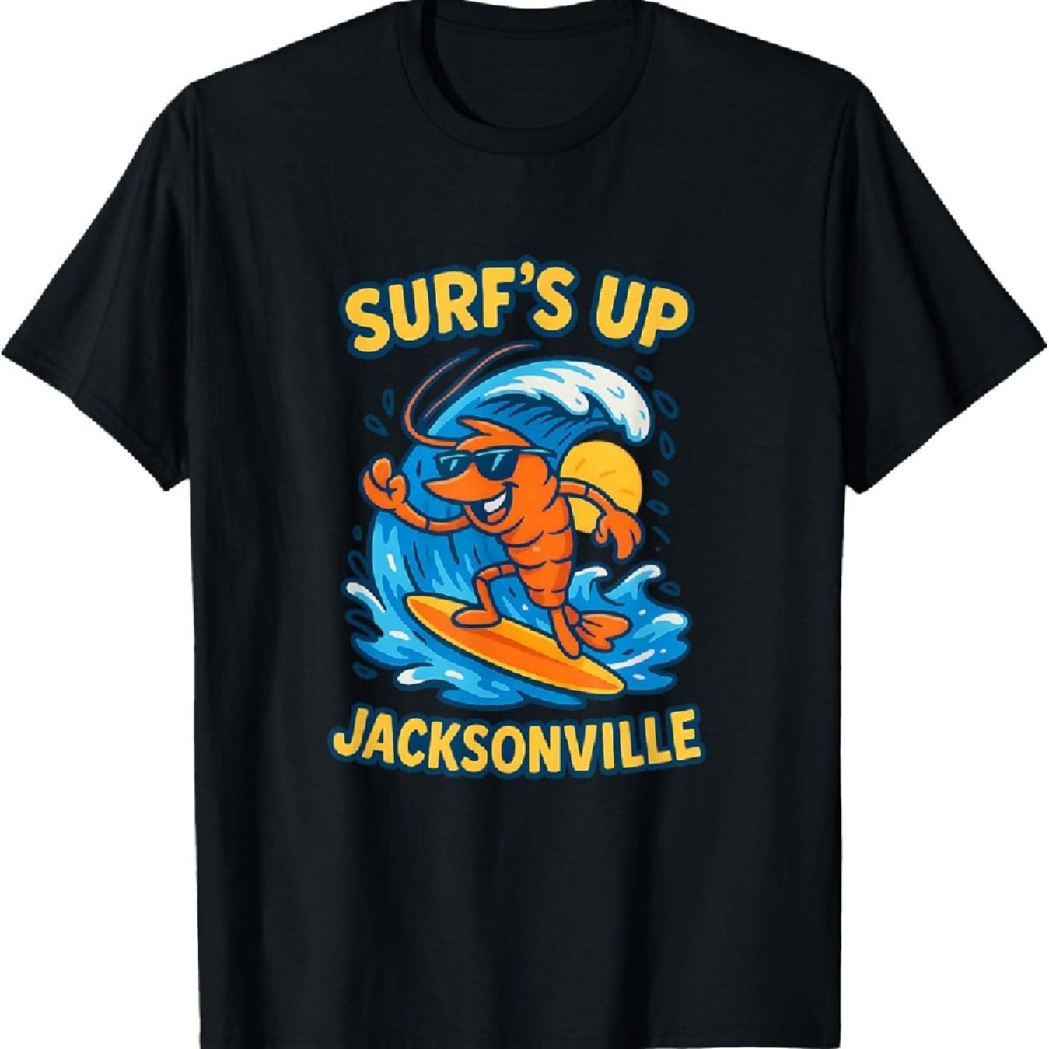 

Джексонвилл Серфинг Креветки Мультяшный Веселый Джек Бич Атлантик Футболка XXXXXL чёрный